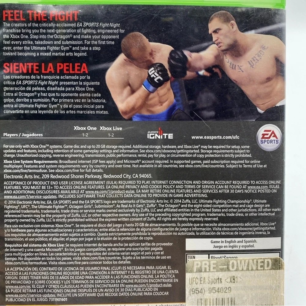 EA Sports UFC (Microsoft Xbox One, 2014)